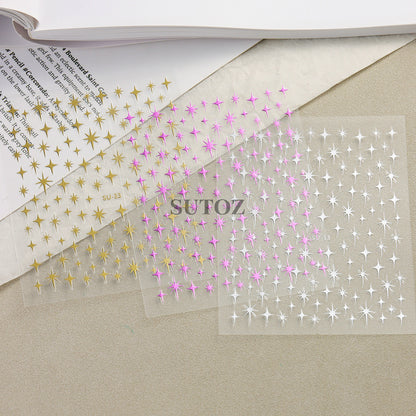 Autocollants pour nail art étoiles scintillantes