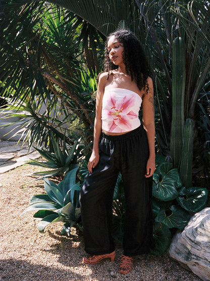 Haut tube à imprimé floral pour femme, idéal pour les vacances d'été