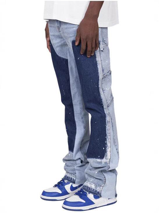 Men Fashion Loose Flared Cargo Denim Pants