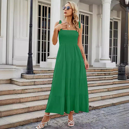Vestido largo informal de vacaciones para mujer, sin espalda y a la moda