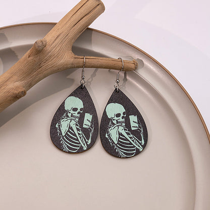 Halloween Women Cartoon Ghost Skull Earrings Alloy Jewelry