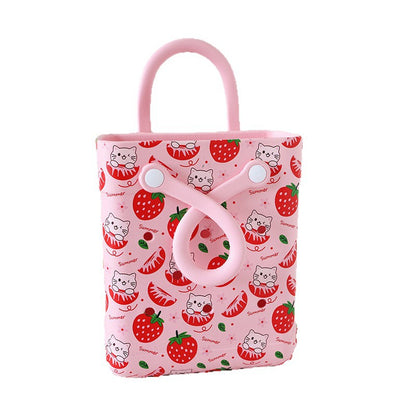 Sac à trou imprimé dessin animé tendance, sac en gelée EVA pour femmes et enfants