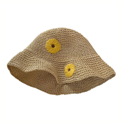 Summer Women Simple Straw Woven Daisy Sun Hat