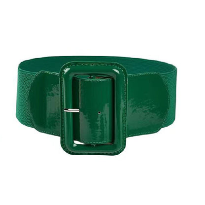Women Fashion Casual Solid Color Big Buckle Wide Belt