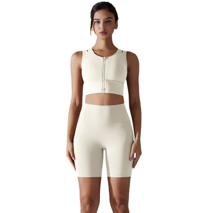 Women Yoga Solid Color Sports Two-Piece Set