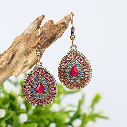 Pendientes geométricos retro de estilo étnico bohemio