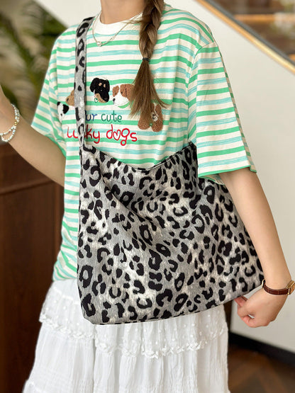Bolso tote de lona informal de gran capacidad para mujer