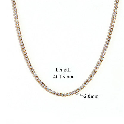 Collar de circonitas simple de moda para mujer, colgante geométrico de acero inoxidable