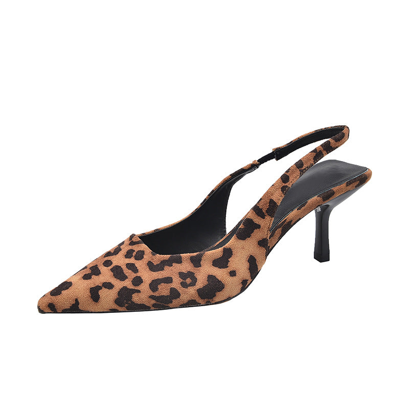 Chaussures à talons hauts à bout pointu et motif léopard sexy pour femmes