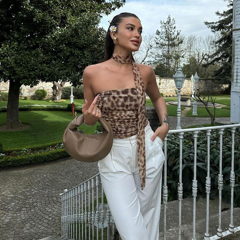 Sexy Summer Leopard Print Tube Top for Women