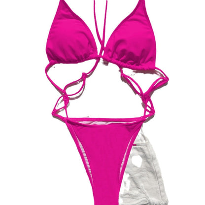 Women Summer Vacation Leopard Bikini Swimsuit