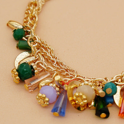 Bohemian Multi-Layer Beaded Chain Bracelet
