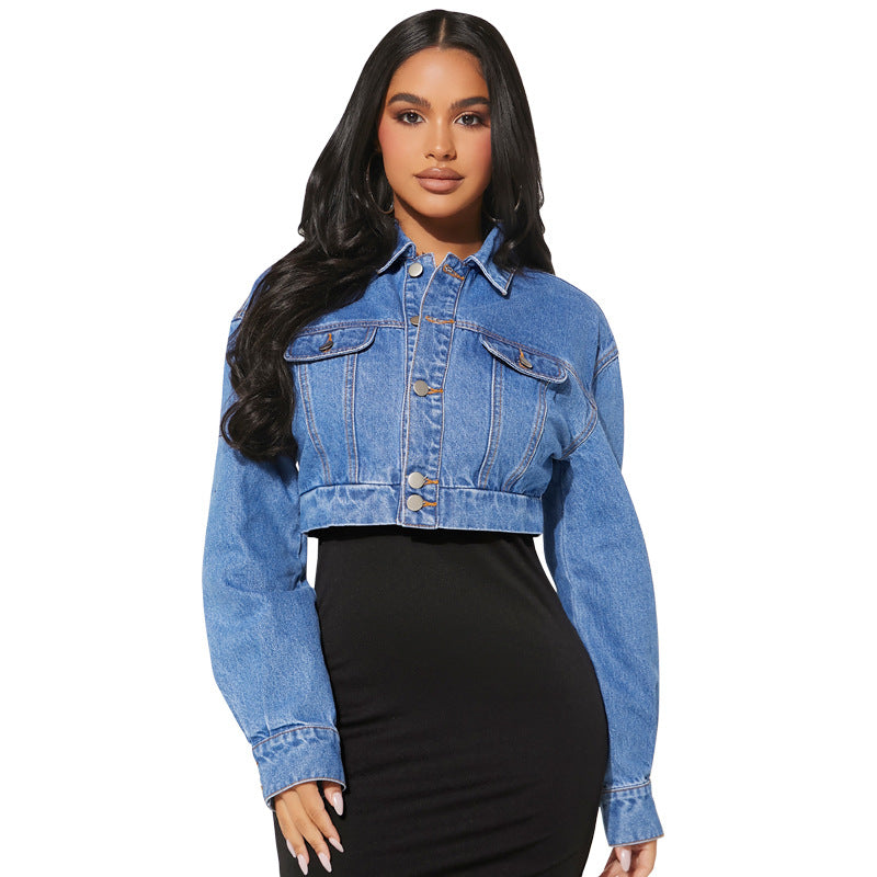 Women Fashion Long Sleeve Denim Jacket