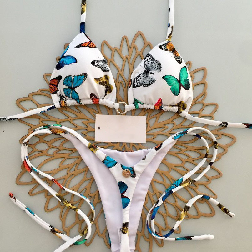 Maillot de bain bikini sexy à imprimé géométrique pour femme