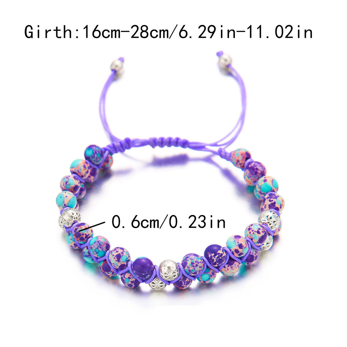 Women Fashion Casual Boho Handmade Woven Double-Layer Winding Natural Stone Bracelet