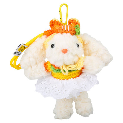 Cute Plush Long Ear Rabbit Keychain with Dress Variations