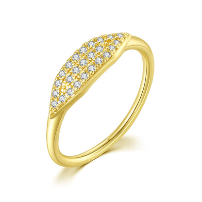 Anillo de circonita simple de moda para mujer