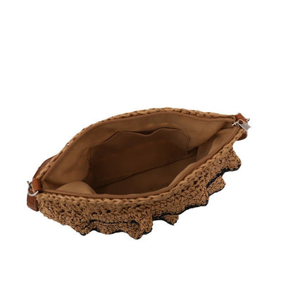 Bolso tote tejido informal de estilo bohemio para vacaciones