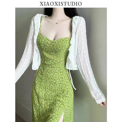 Tight Waist Summer Women Petite Vacation Sundress