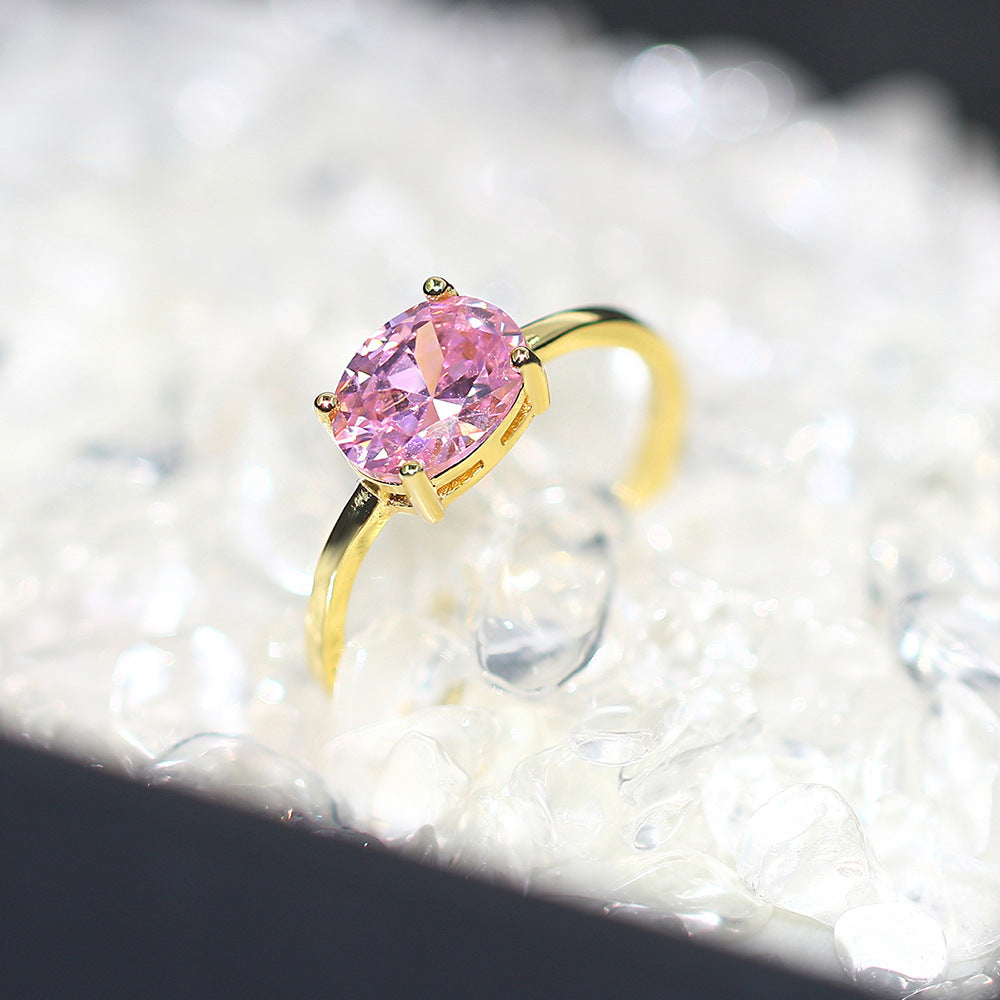 Anillo de circonita simple de moda para mujer