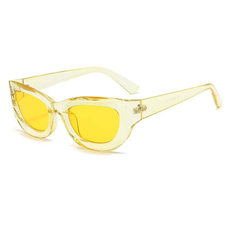 Gafas de sol estilo gato, anti-UV, de color sólido, a la moda para mujer