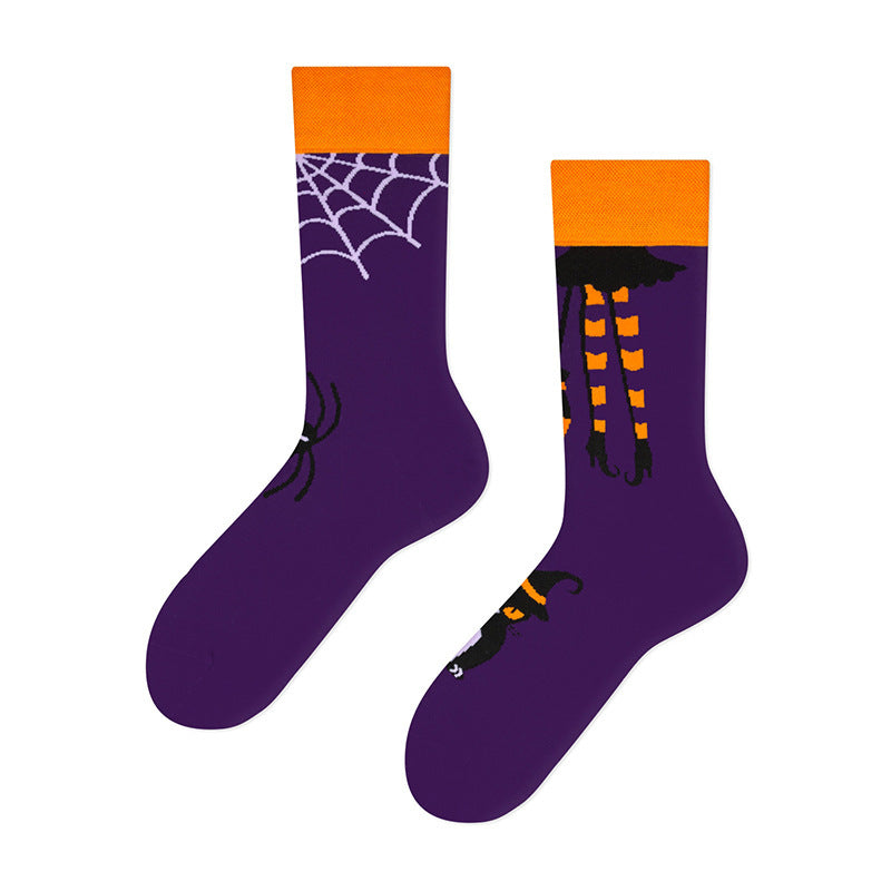 Calcetines unisex de algodón jacquard de Halloween hasta la pantorrilla