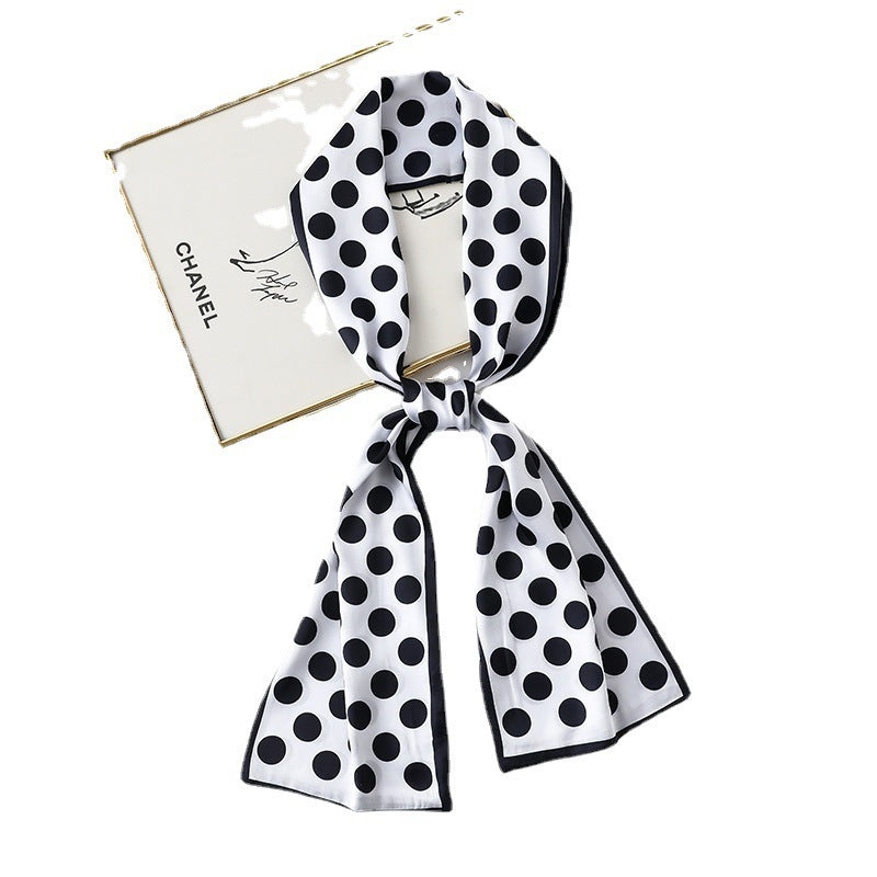 Pañuelo de seda con lunares para mujer, informal, de primavera, para hombre y mujer
