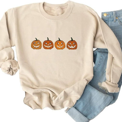 Sudadera con estampado de calabaza fantasma de Halloween para mujer
