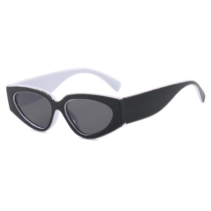 Lunettes de soleil tendance pour femmes, style chat, colorblock, avec monture en polycarbonate