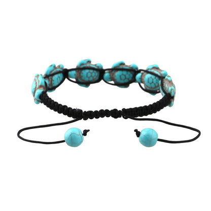 Bohemian Green Turquoise Turtle Design Bracelet