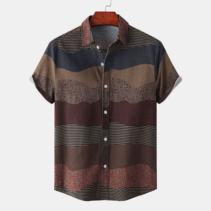 Camisa informal de solapa de moda de verano para hombre