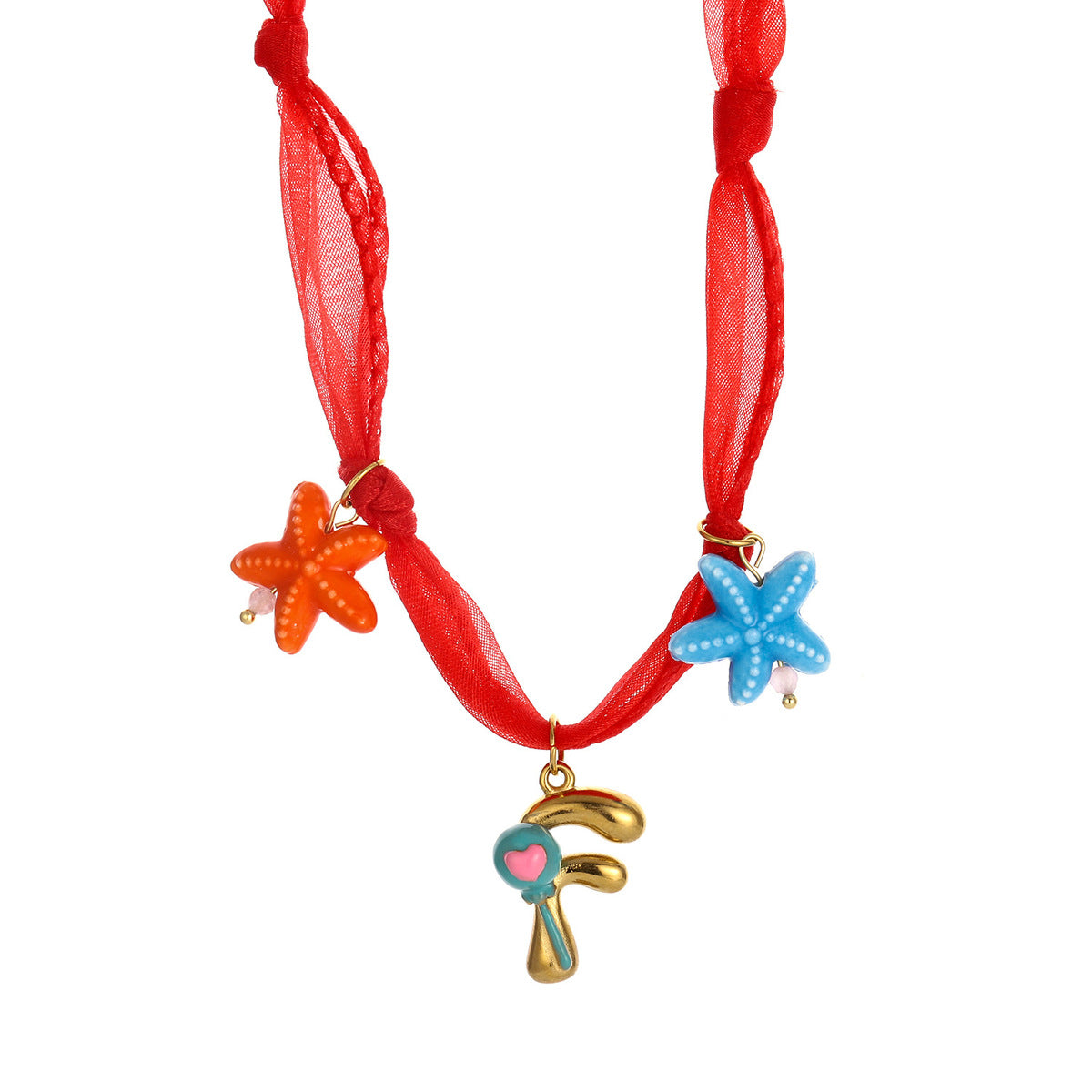 Collares de seda con colgante de letras inglesas y aceite de gota hechos a mano para mujer