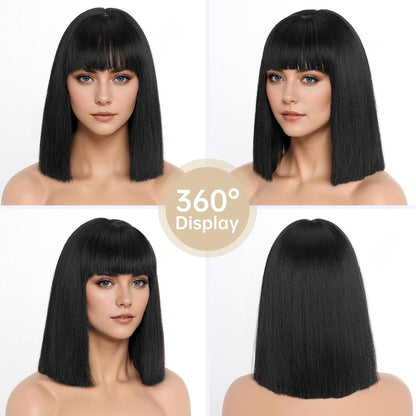 Women Fashion Short Straight Bobo Head Wig