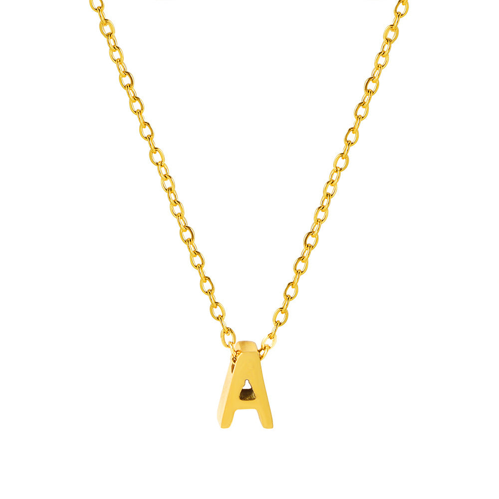 Collar con colgante de alfabeto simple a la moda para mujer