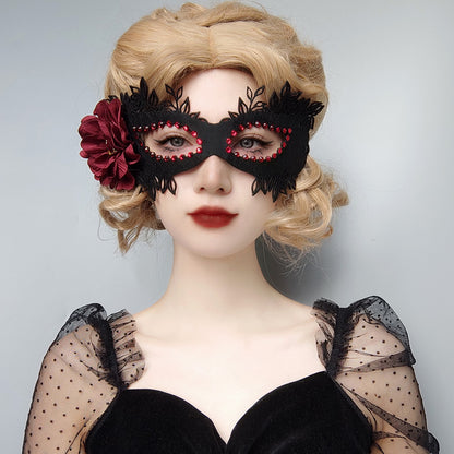 Gothic Halloween Rose Mask Cloth One Size
