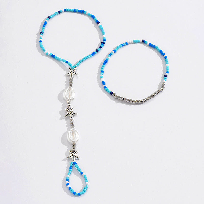 Bohemian Beaded Geometric Shell Jewelry Set