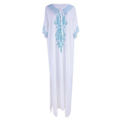 Vestido playero bohemio bordado para mujer, estilo vacaciones