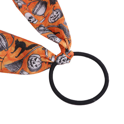 Halloween Women Cartoon Ghost Pumpkin Hair Rope Ribbon