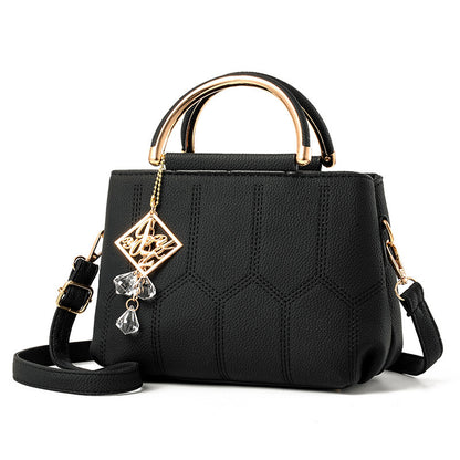 Bolso de mano con bordado de color liso, sencillo e informal, a la moda para mujer