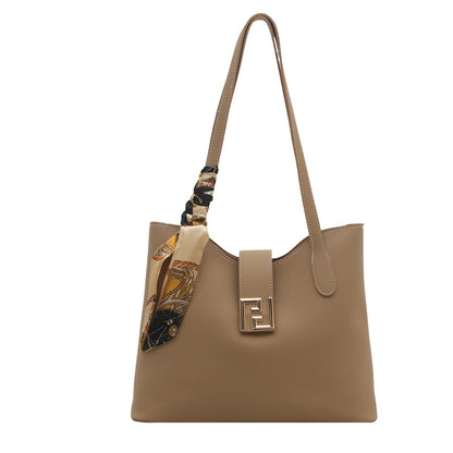 Bolso tote informal de seda de color liso para mujer, estilo urbano