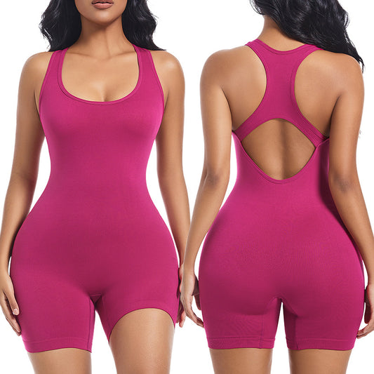 Women Yoga Fashion Solid Color Sports Rompers