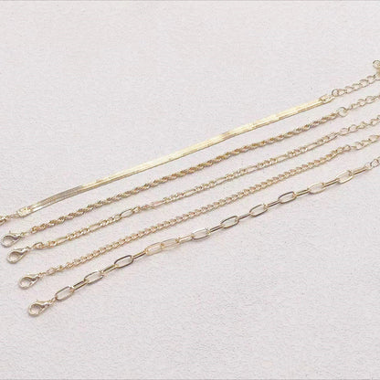 Bohemian Minimalist Women Metal Figaro Chain Bracelet