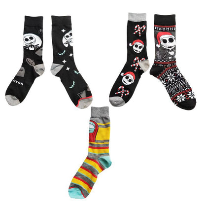 Calcetines creativos de Halloween con calaveras y fantasmas de terror