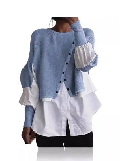 Women Fashion Casual Knitted Sweater Blouse