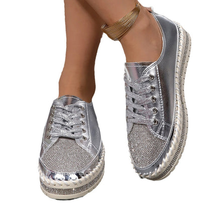 Plus Size Women'S Rhinestone Platform Shoes