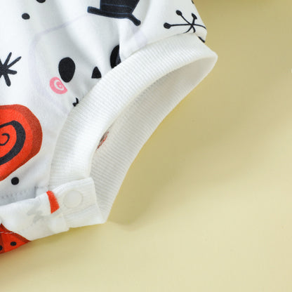 Body con estampado de calabaza de dibujos animados para bebé recién nacido