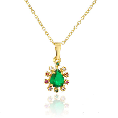 Collar con colgante de ojo malvado de circonita exquisita para mujer