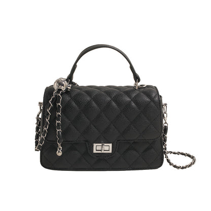 Fashion Rhomboid Chain Square Shoulder Bag Leather Look
