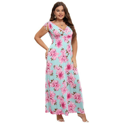 Plus Size Women's Casual Floral Maxi Dress