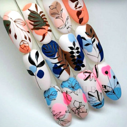 Autocollants pour ongles motif crâne et feuille d'érable pour femme, mode Halloween